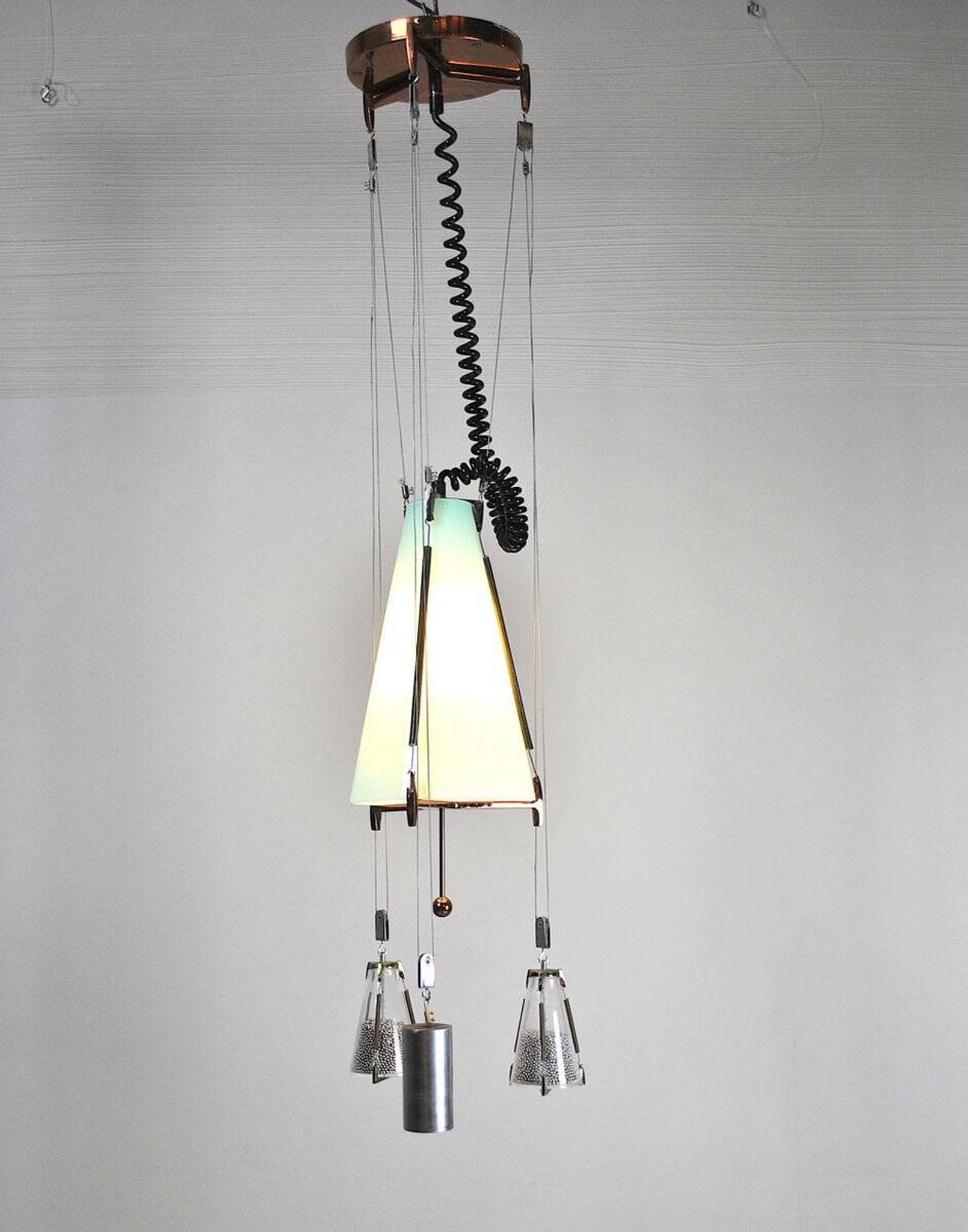 Ceiling lamp in glass, United States, 1950s