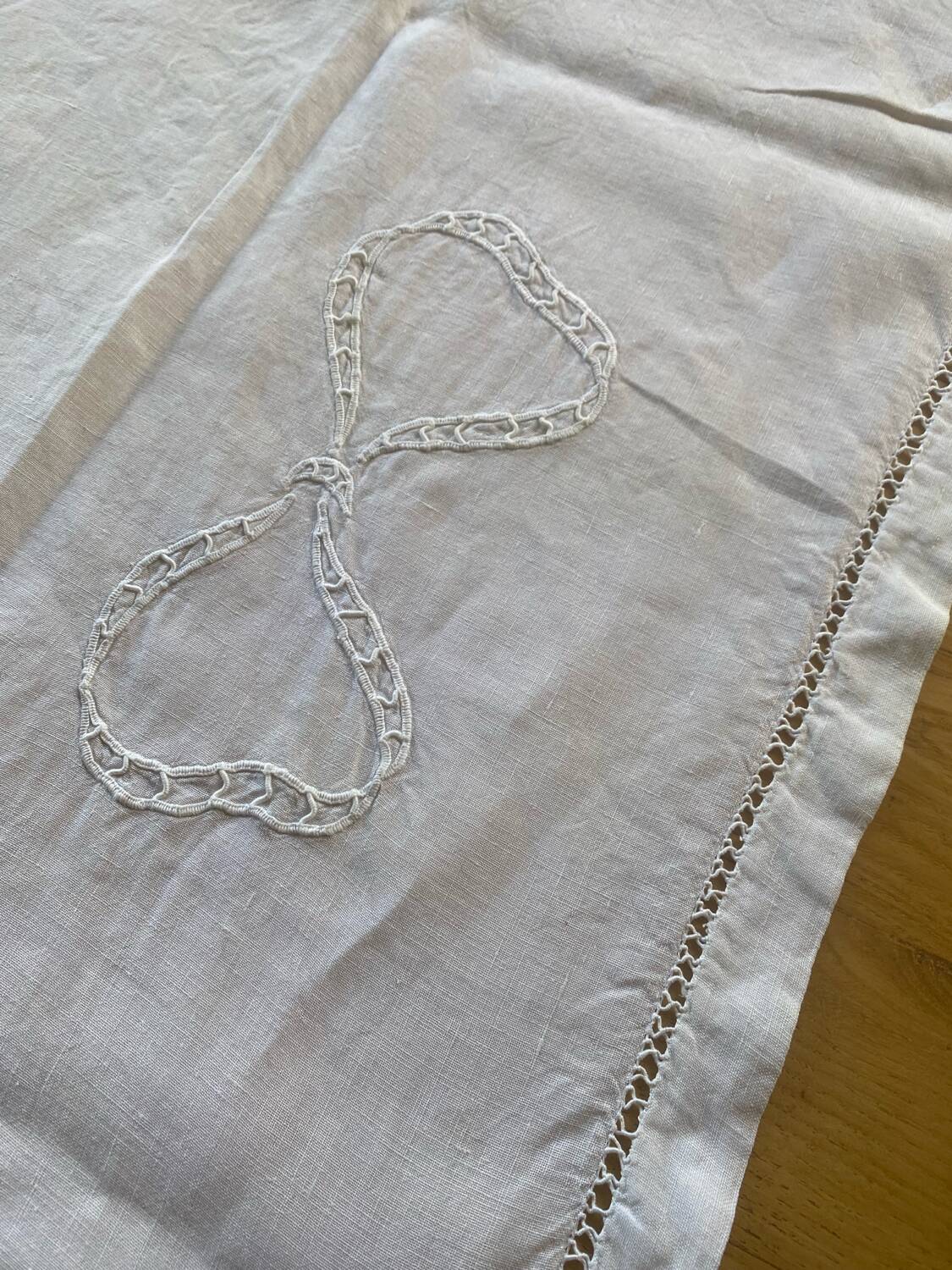 Embroidered linen tablecloth