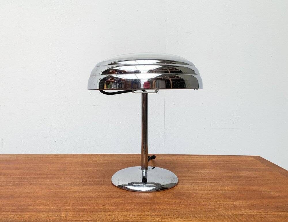 Art Deco table lamp in chrome and glass