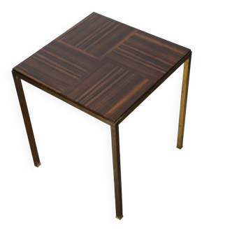 Vintage side table in rosewood & bronze – 1960s