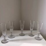 Set of 5 antique Baccarat Saint Louis crystal flutes? 19th century