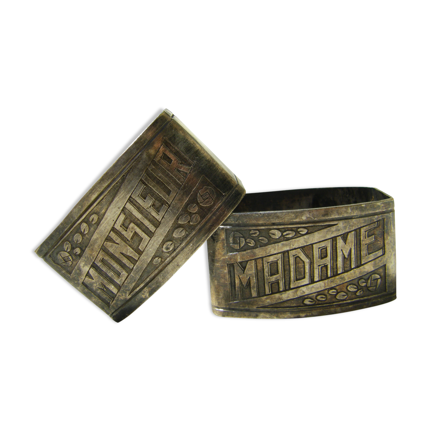 Pair of art deco towel rings