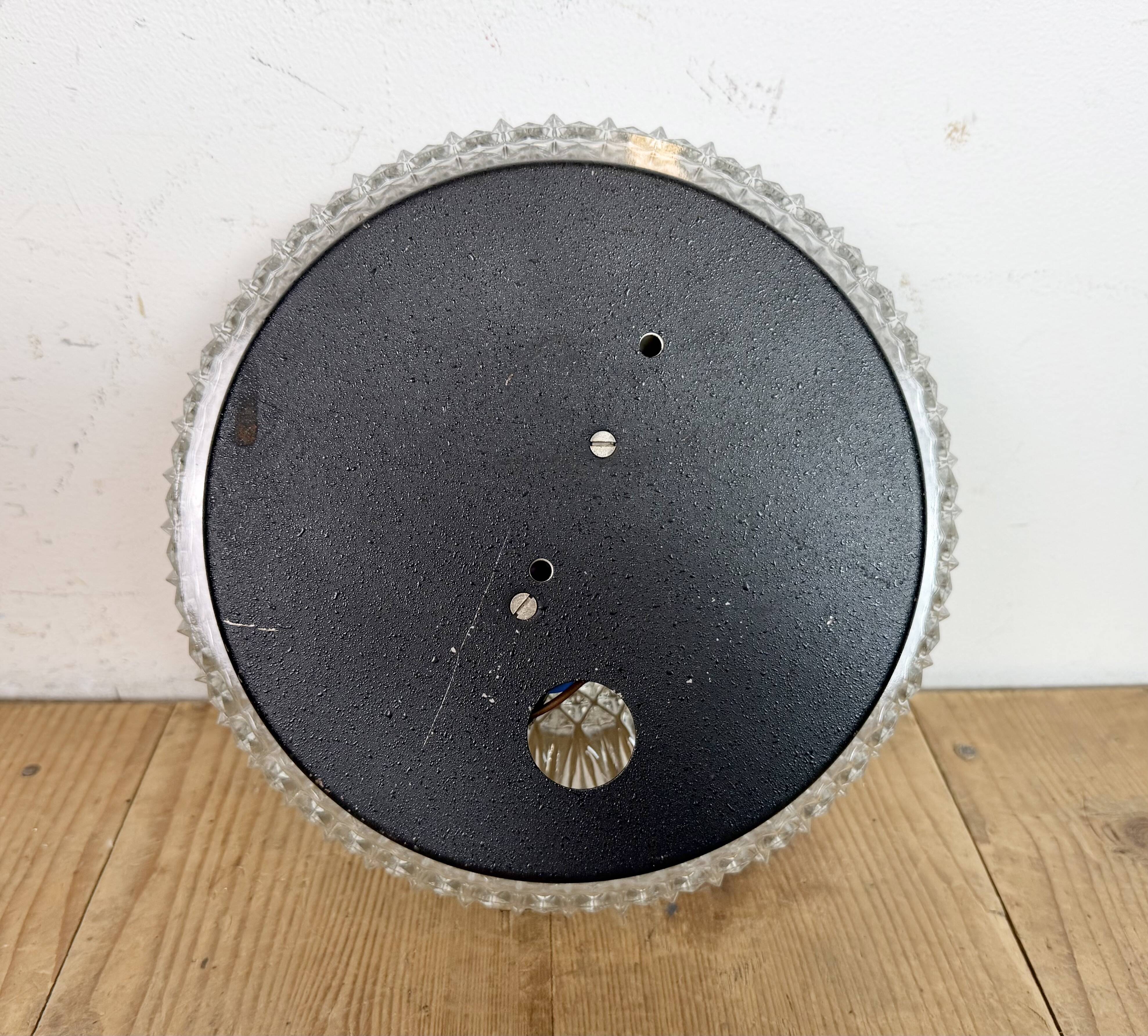 Applique ou plafonnier vintage en verre, années 1970