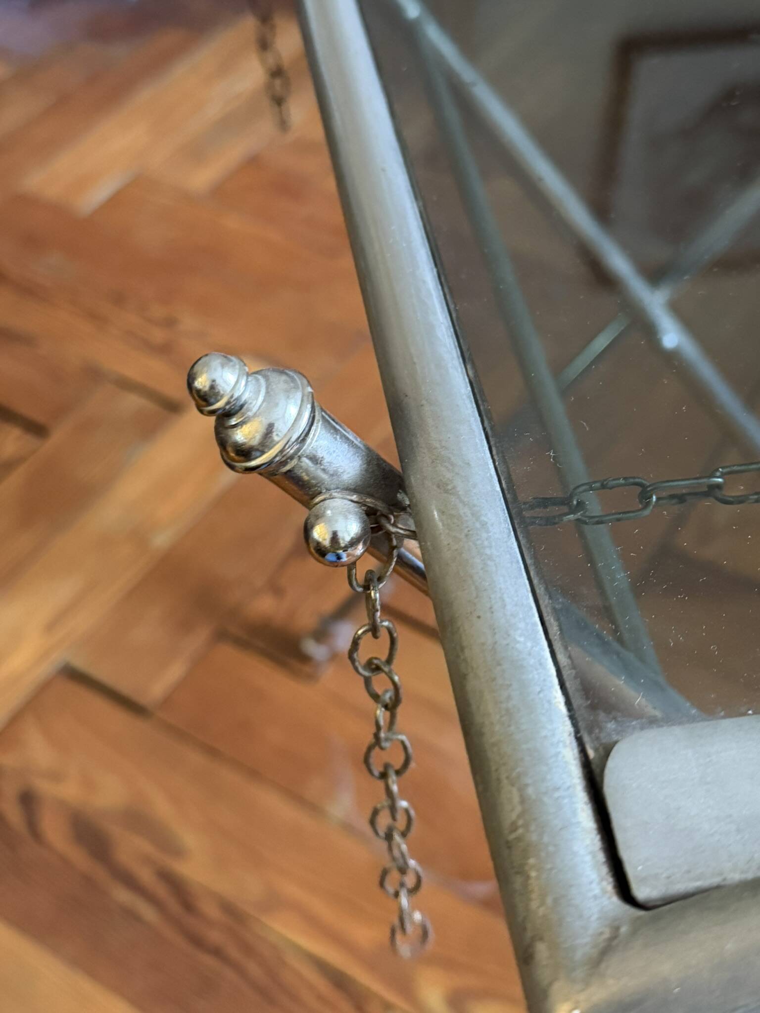 Nickel-plated metal dessert trolley