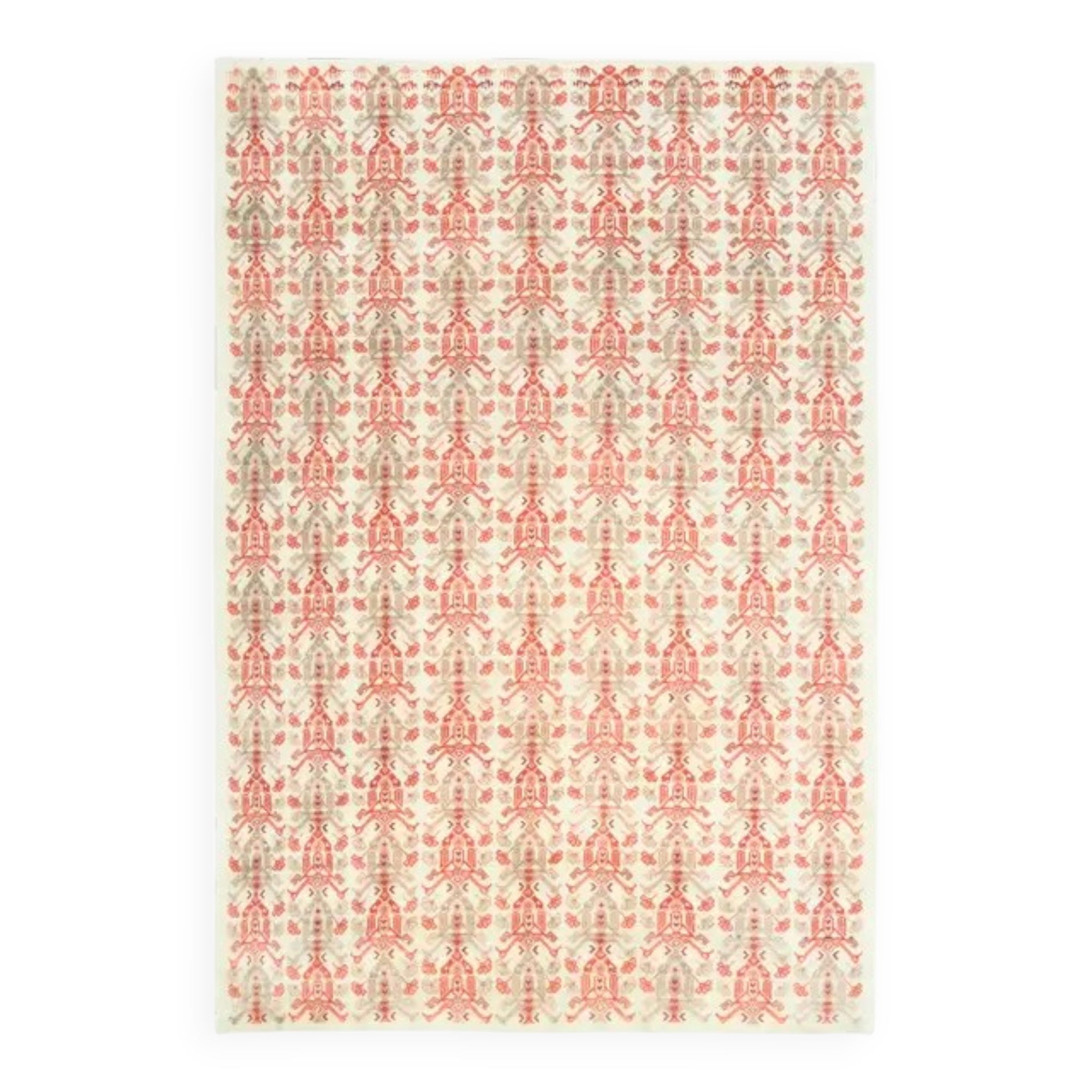 1970s Vintage Turkish Hand-Knotted Wool Cotton Red Area Rug 197x290