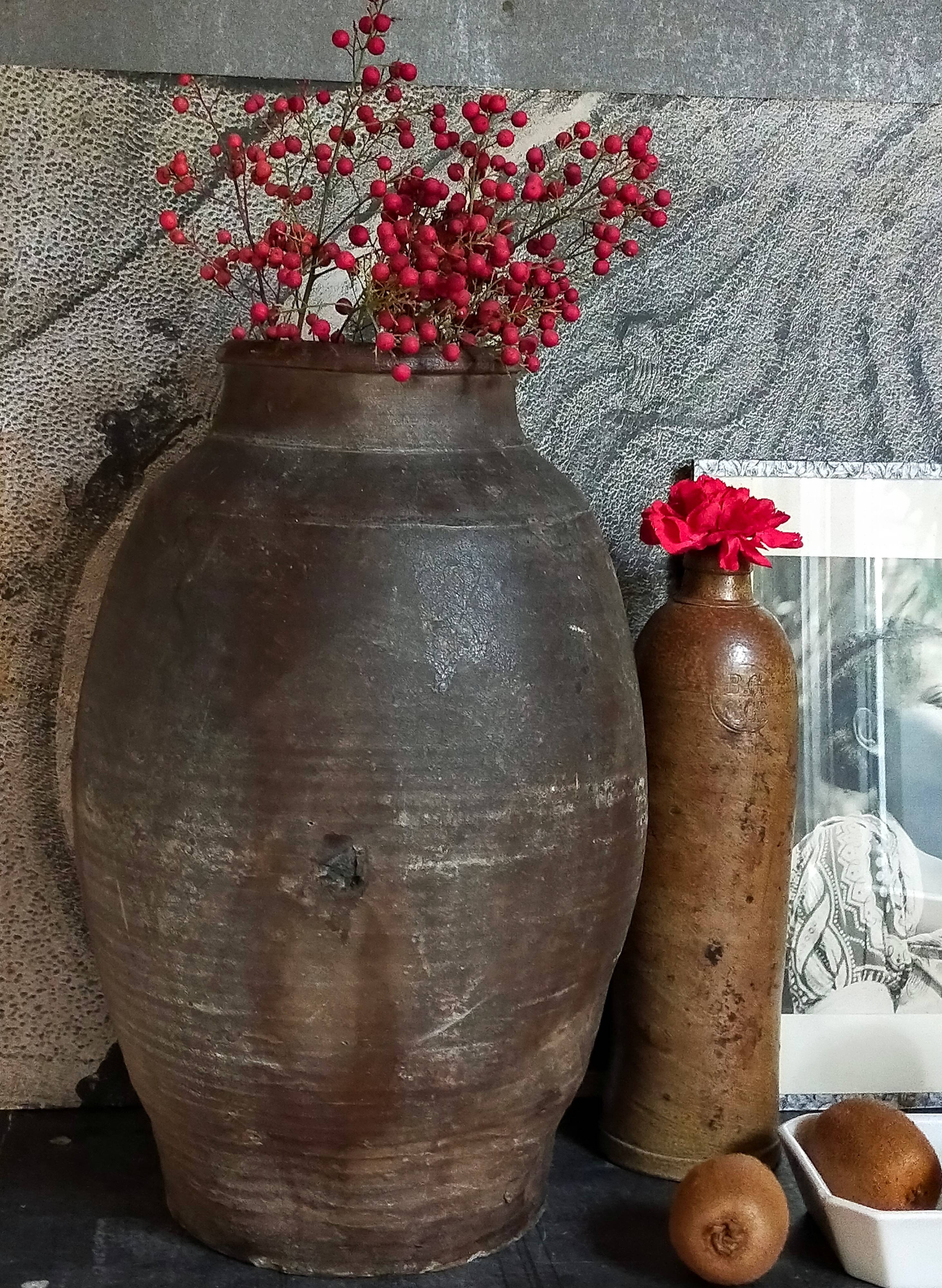 XXL traditional pottery old 19th century folk art 42 cm