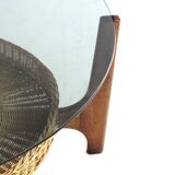 Round coffee table with magazine holder "Hilla"
