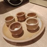 Mini iridescent vintage stoneware mugs