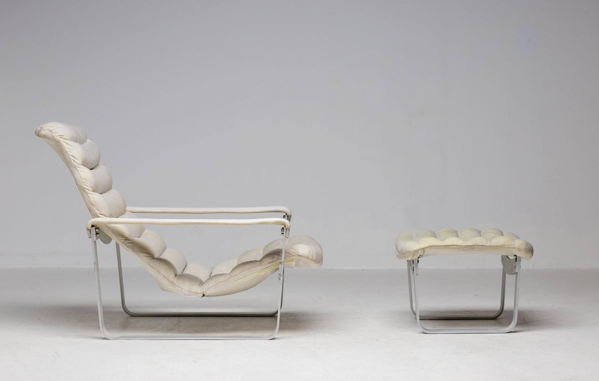 Ilmari Lappalainen "Pulkka" Lounge Chair and Ottoman, Finland, 1966