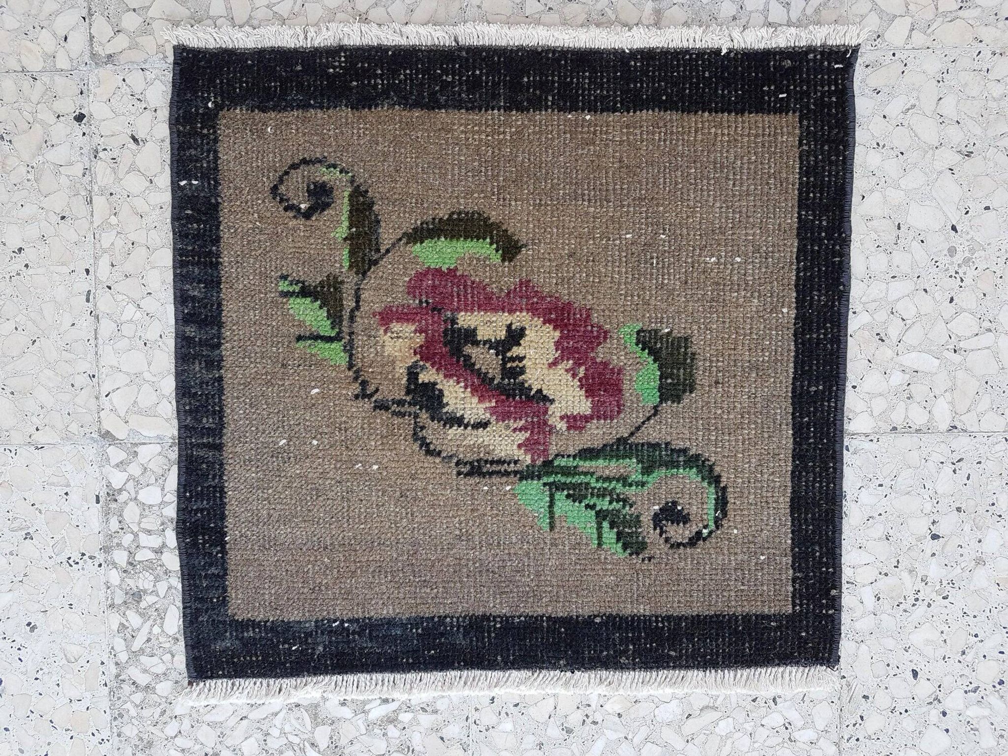 Small vintage decorative kilim rug 54x50 cm