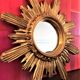 Sun mirror gilded wood with gold leaf, 42 cm