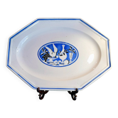 Large octagonal dish KG Luneville Art Deco