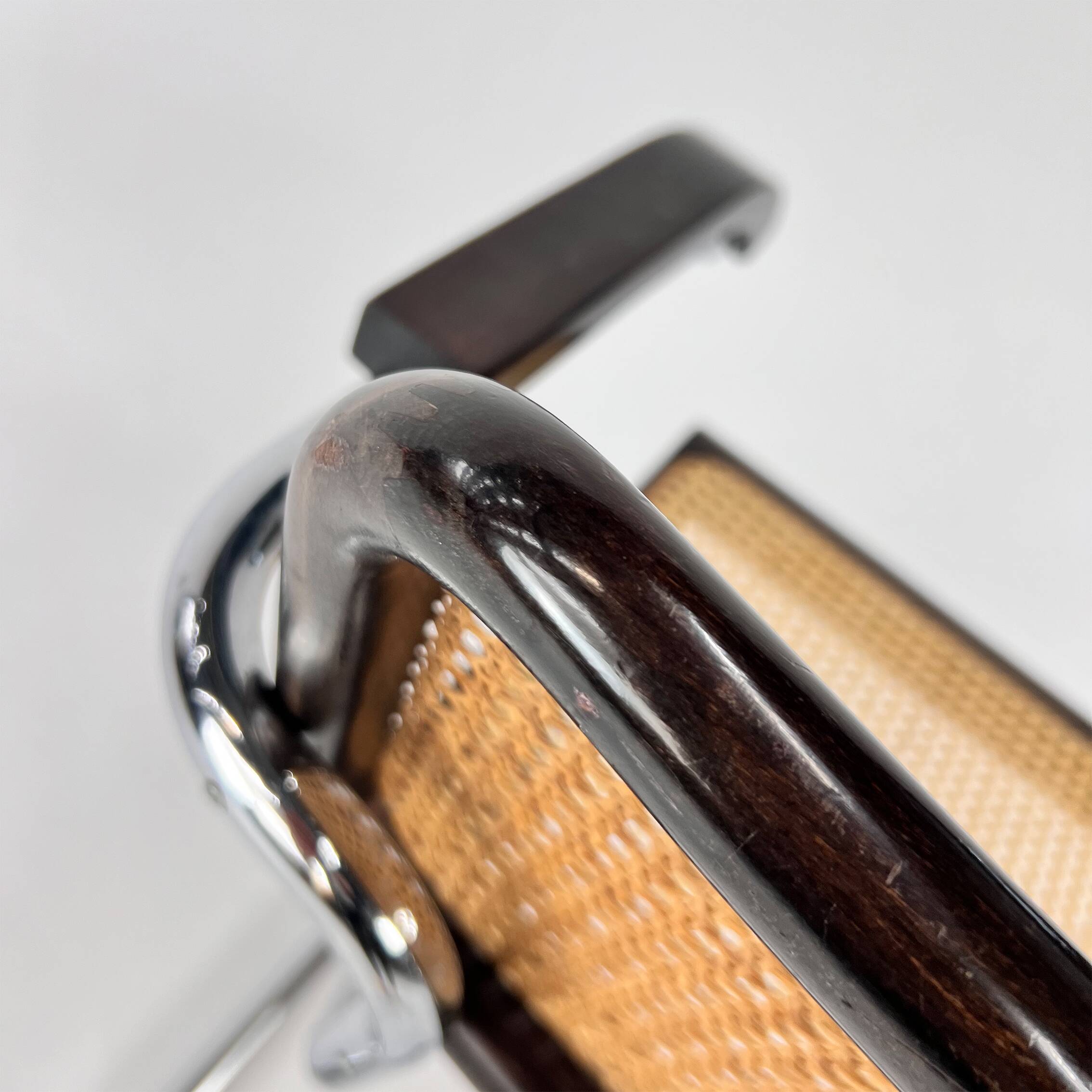 Tubular Frame and Cane Cantilever Dining Chair, Italy, 1970s