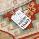 Beige & Red Small Size Vintage Wool Rug, Turkish Doormat Rug