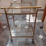 Brass and glass serving trolley