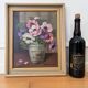Vintage original flower oil painting, signed floral still life