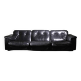 Luxury leather sofa from the Swiss house DE SEDE, black leather sofa
