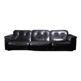 Canapé en cuir de luxe dela maison suisse DE SEDE, canapé en cuir noir