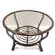 Table basse en bamboo et rotin avec plateau en verre 60s