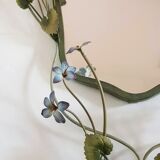 Vintage Tole Mirror with Flowers, circa 1970s