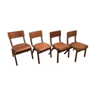 4 vintage wooden chairs