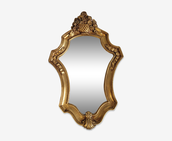 Miroir doré feuille 36x23