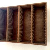 Vintage Wall Mounted CD Rack Wood Storage Cabinet Hi-FI Shelf CIRCA 1980