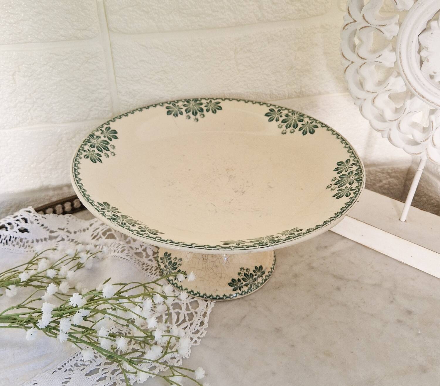 Vintage Terre de Fer compote bowl, Harlem model