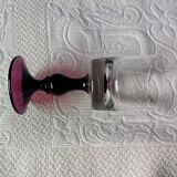 6 antique aperitif glasses, vintage plum-footed glass