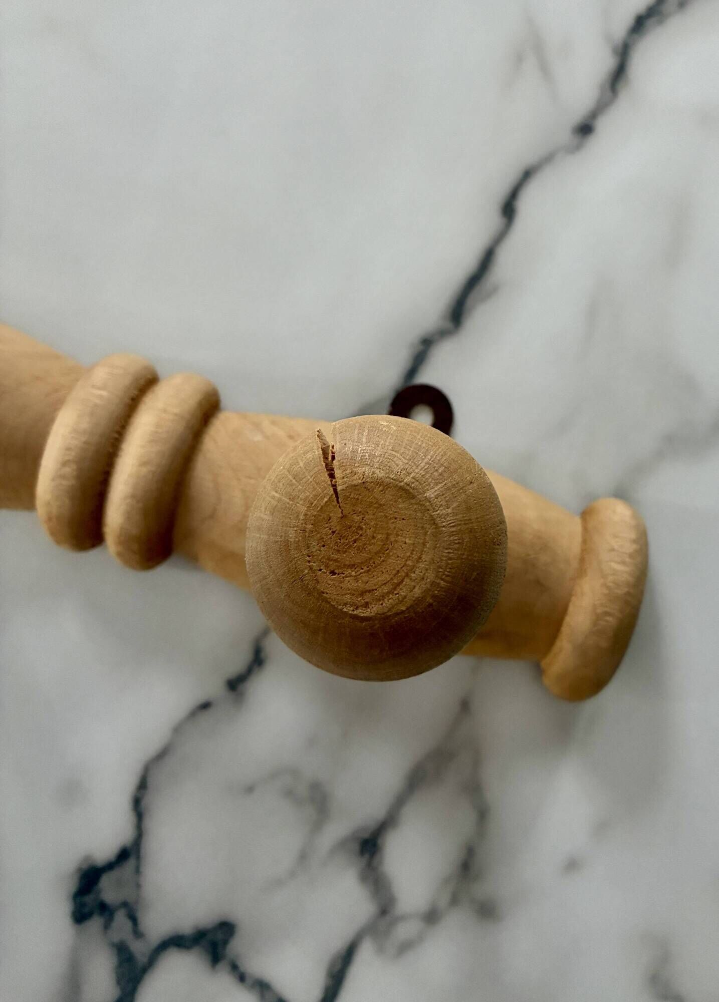 Vintage turned wooden coat rack or hook