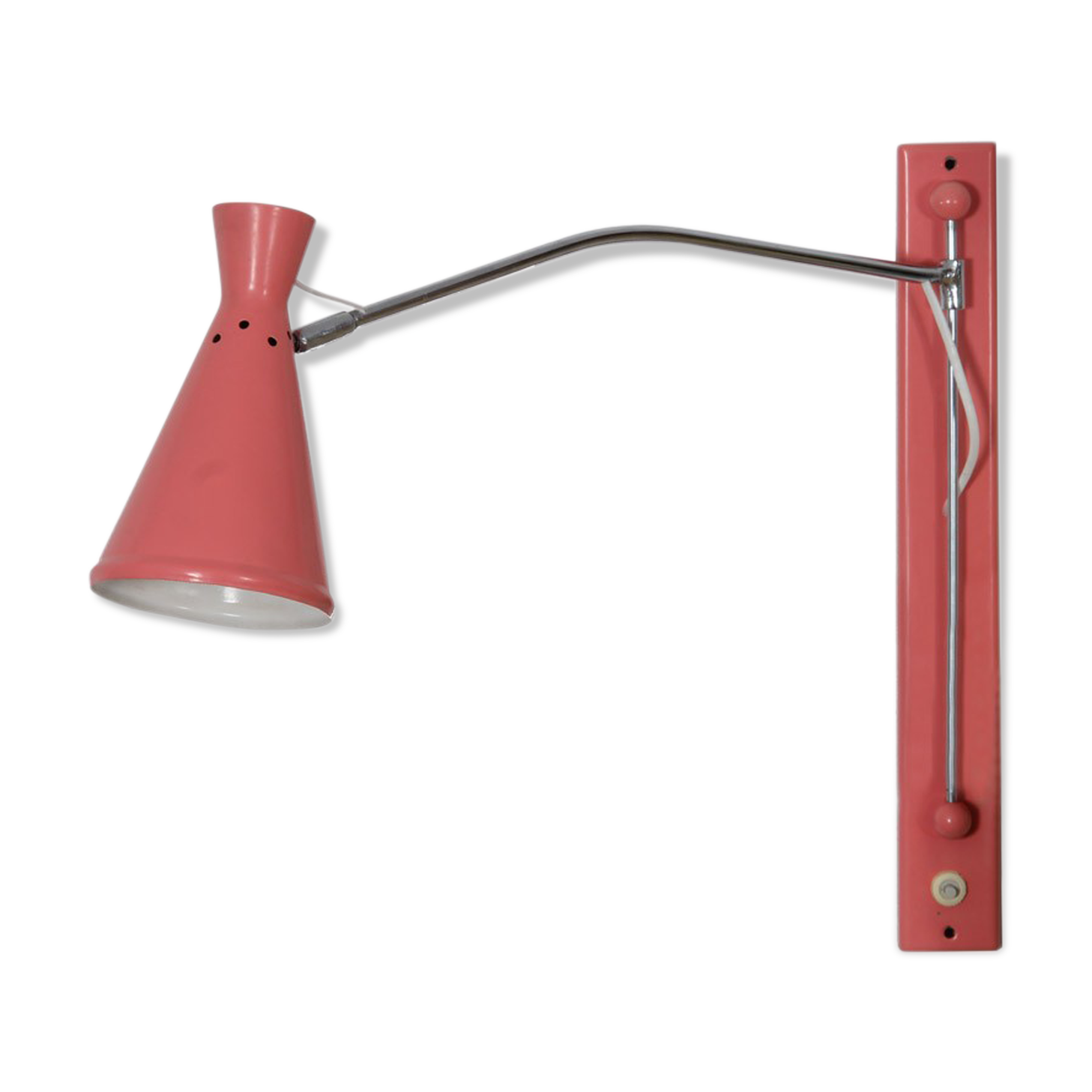 Vintage metal wall lamp, Czech design from the 1960s