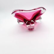 Large Crystal Bowl Bohemia Josef Hospodka 2.6kg Ruby Design 1960