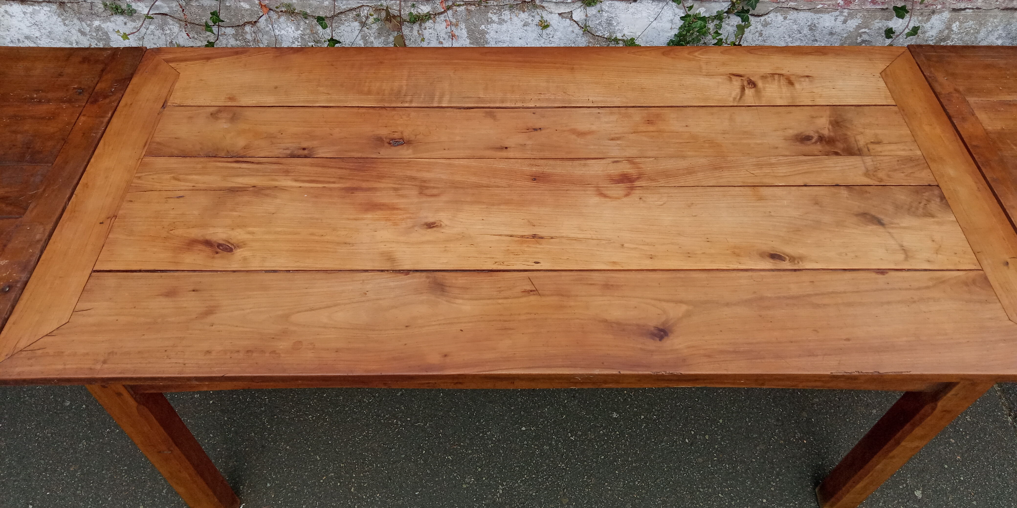 Elm farmhouse table with extensions 6/12 people