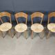 Chaises de salle à manger vintage de bistrot italien et corde de papier, années 1980