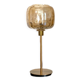 Table lamp with a globe from the 60s-70s golden brown