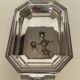 Dish in silver metal
