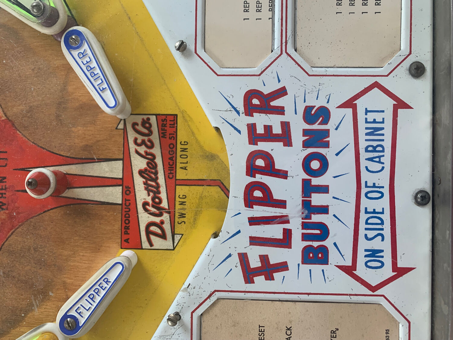 Flipper Swing Along Gottlieb 1963