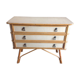 Commode vintage en rotin
