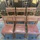 Suite de 6 chaises en chêne et cuir 1950