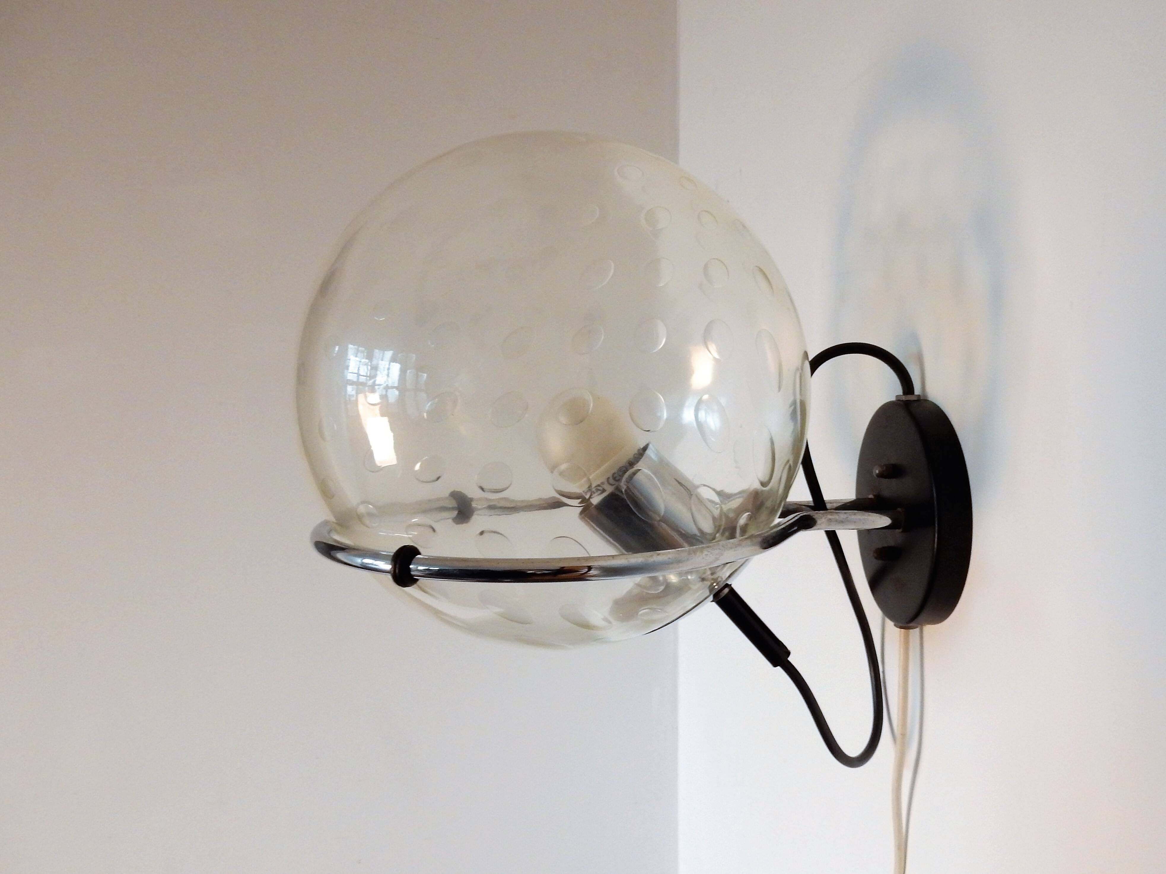 Model C-1725 Raindrop Glass Basketball Wall Lamp from Raak, 1970s
