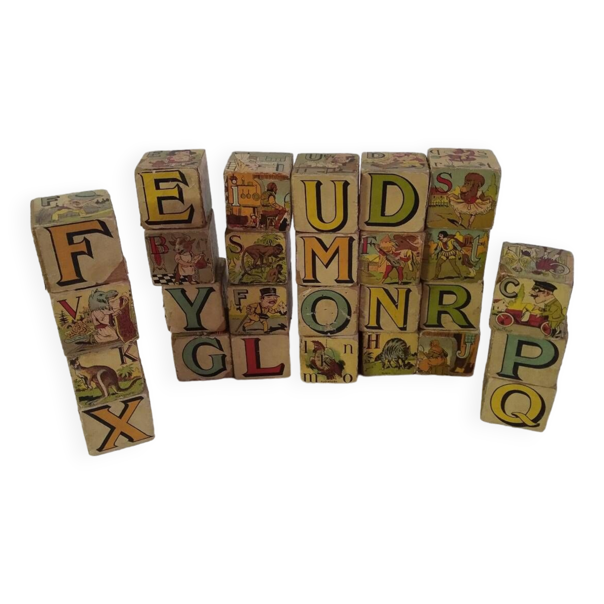 Lot de cubes en bois