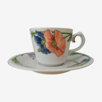 Tasse et sous tasse café Villeroy & Boch modèle Amapola