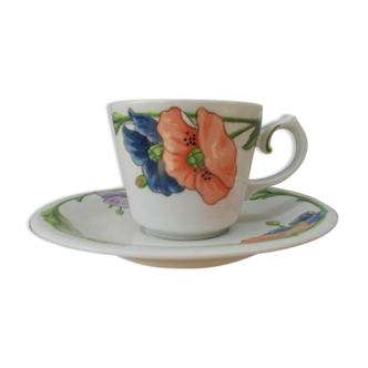 Tasse et sous tasse café Villeroy & Boch modèle Amapola