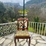 Solid mahogany chair, Restoration period, 19th century