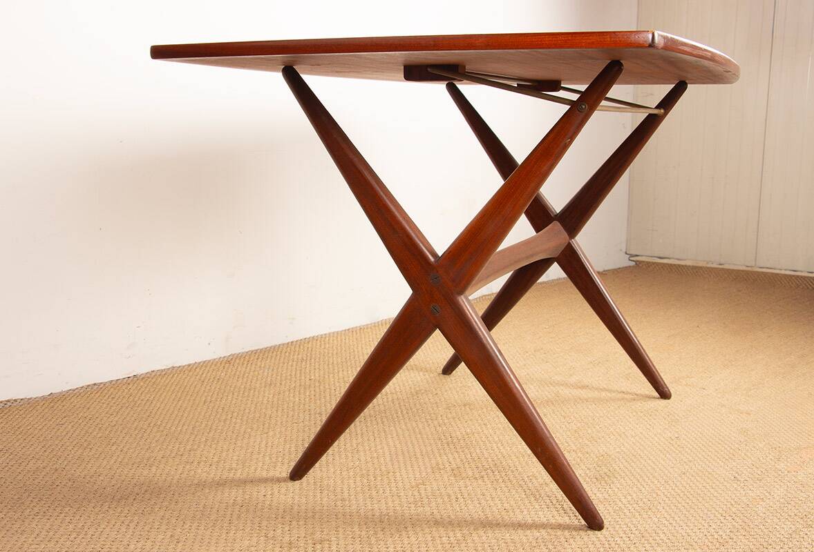 Vintage Danish high and low teak table 1960.