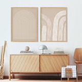 Pair of giclee prints, abstract blue wall art set of two, 50x70cm