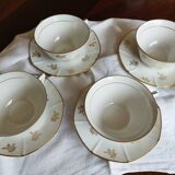 Set of 4 white porcelain cups