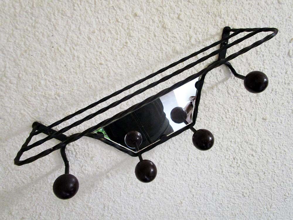 Wrought iron wall rack