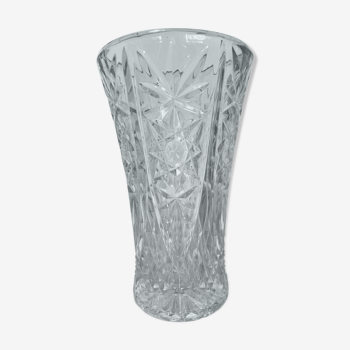 Vase en verre ciselé vintage 1960 1970