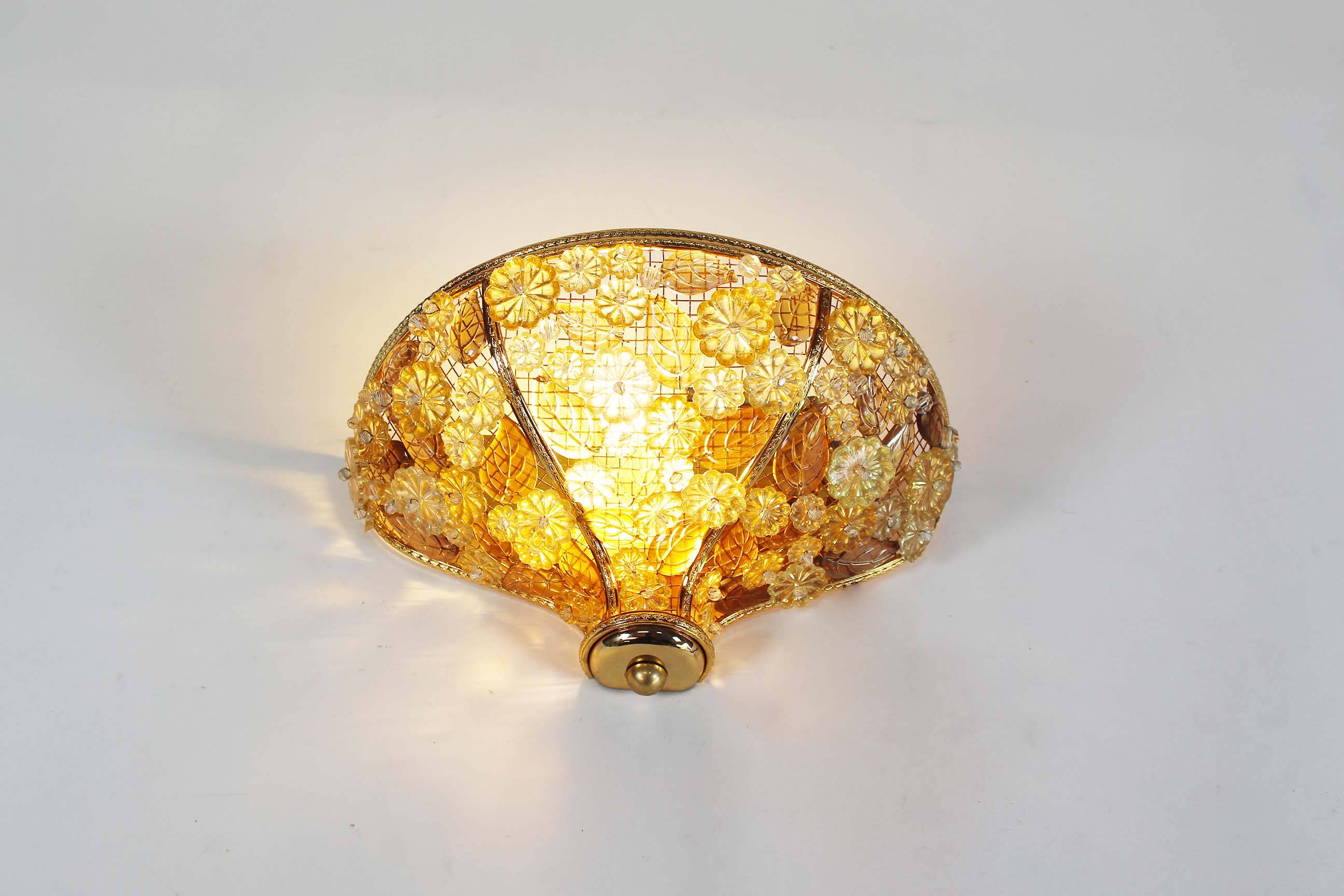 Incredible and rare crystal glass wall light light by Palwa, Germany 1960’s